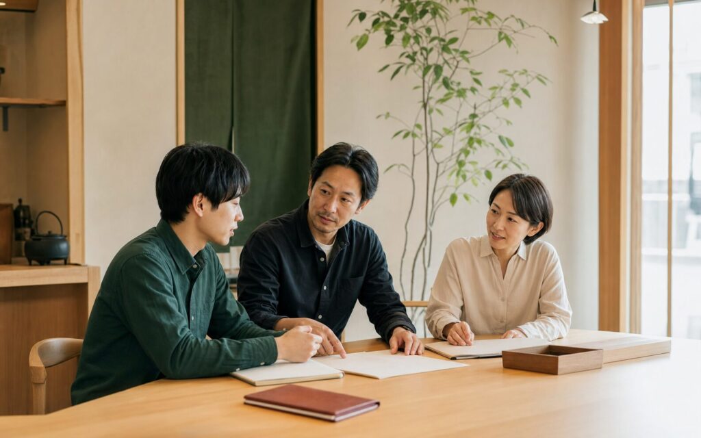 入社後の受け入れ体制と進め方を確認するミーティング